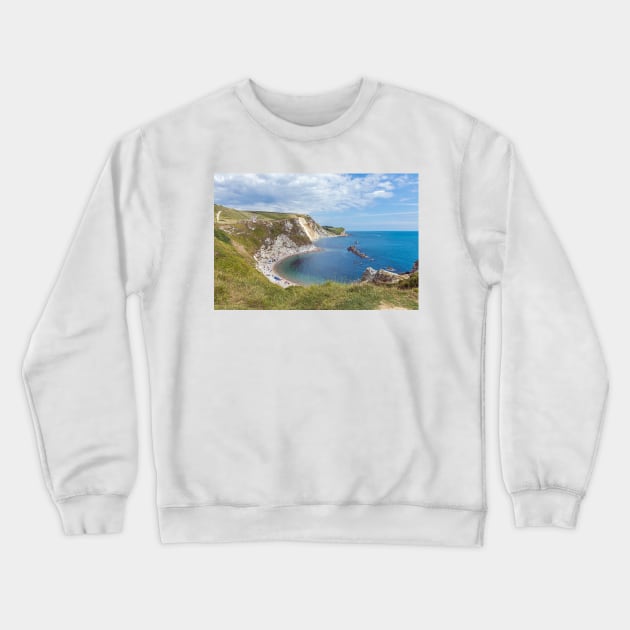 Dorset Man O'War beach view Crewneck Sweatshirt by TDArtShop